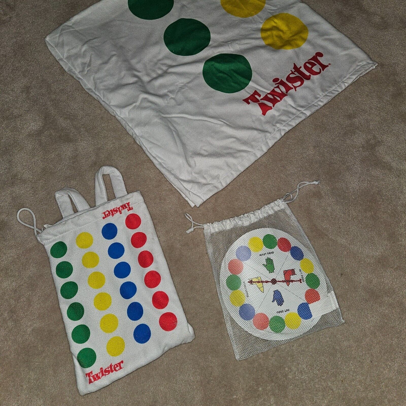 Primary image for Twister Beach Towel Game Spinner Backpack Set Lot Hasbro 2020