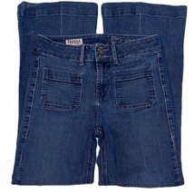 FRAGILE BLUE Jeans Allurino Boot Cut Medium Wash Stretch Denim Women&#39;s S... - £19.70 GBP