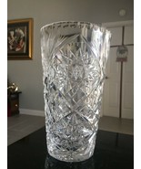 Stunning Vintage Diamond Starburst Cut Leaded Crystal Vase - $64.12 CAD