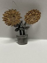 vintage AJC Potted Flowers brooch pin - £0.78 GBP
