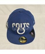 Men&#39;s Indianapolis Colts NFL Blue New Era 59Fifty Fitted Cap Hat Size 7 1/2 - $593.09 MXN