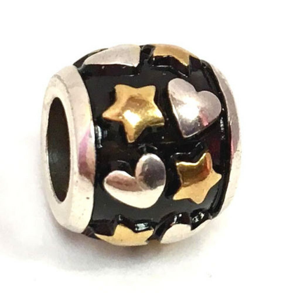 Brighton Night Bliss Bead, J93852, Silver &amp; Gold Finish w/ Black Enamel,... - $17.22 CAD
