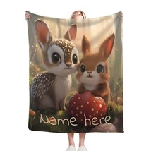 Personalised Bunny Deer Name Blanket - Super Soft and Magical Gift for C... - $40.85+