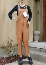 Soft Leather Overalls by Vintage De Luxe, 40IT/4US, camel color, NWT - £202.58 GBP