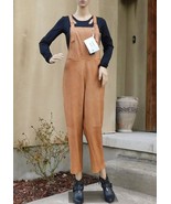 Soft Leather Overalls by Vintage De Luxe, 40IT/4US, camel color, NWT - £201.62 GBP