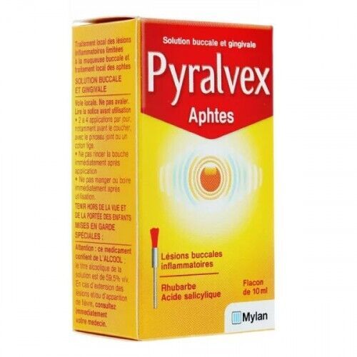 PYRALVEX (Generic Bonjela) Treatment of Mouth Ulcers Denture Irritation 10ml