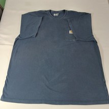 Carhartt Loose Fit Men's Blue Cotton Blend Crewneck T-Shirt Size 3XL Chest 59" image 10