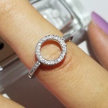 2021 New Fashion Halo 925 Sterling Silver Fashion Ring For Girl   Gift Love Vale - £9.48 GBP