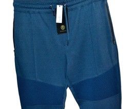 Xios Plaid Design Men&#39;s Blue Cotton Zip Pocket  Sweatpants Size XL - £25.82 GBP