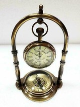 Horloge de table en laiton antique style boussole nautique bateau maritime... - $42.76