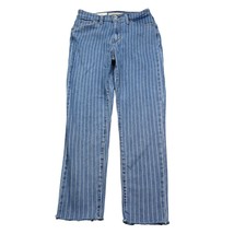 Levis Pants Womens 26 Blue Stripe Denim 721 High Rise Skinny Medium Wash Jeans - £23.59 GBP