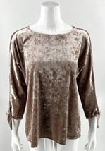 Cable &amp; Gauge Top Size Large Blush Pink Velour Cold Shoulder Cutout Womens NEW - £31.65 GBP