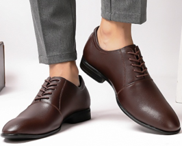 Made To Hand Coffee Brown Single Vamp Lace Up Pure Leather Balmoral Formal Shoes - £117.49 GBP
