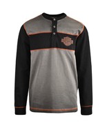 Harley-Davidson Men&#39;s T-Shirt 2-Toned Copperblock 3 Button Long Sleeve (... - £26.43 GBP