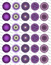 30 Precut 1&quot; Purple Kaleidoscopes Bottle Cap Image Set 1 - £6.74 GBP