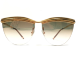 Boucheron Sunglasses BC0028S 002 Gold Round Frames with Gold Mirrored Le... - $186.78