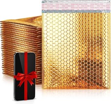 100 8.5x11 Glamour Metallic Gold Poly Bubble Mailers Envelopes Bags - £105.07 GBP