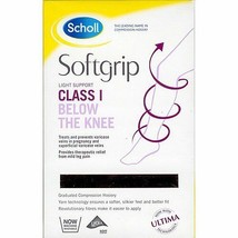 Scholl Softgrip Stockings with Ultima Class 1 Below Knee Closed Toe Black Large - $22.60