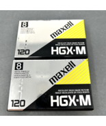 Lot of 2 Maxell HGX-M 120 Minute 8mm Metal Particle Videocassette (7) - $159.47 MXN