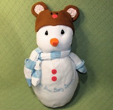 18" Precious Moments Snowman Plush Enesco Snow Beary Special w/MOUSE Ears Hat - $22.49