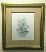 Iris &amp; lilies flowers bouquet print of watercolor painting Mary Bertrand framed - £42.28 GBP