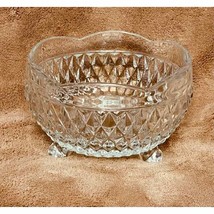 Vintage Indiana Glass Scalloped Edge Diamond Point (3) Footed Candy Dish - $20.79