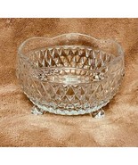 Vintage Indiana Glass Scalloped Edge Diamond Point (3) Footed Candy Dish - $28.43 CAD