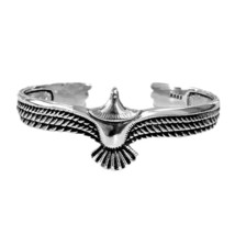 Creative Vintage Eagle Bangle Bracelet Domineering Eagle Feather Open Adjustable - £12.05 GBP