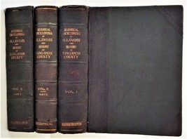 1912 Antique Illinois And Sangamon Co History Complete 3vol Genealogy - £233.45 GBP