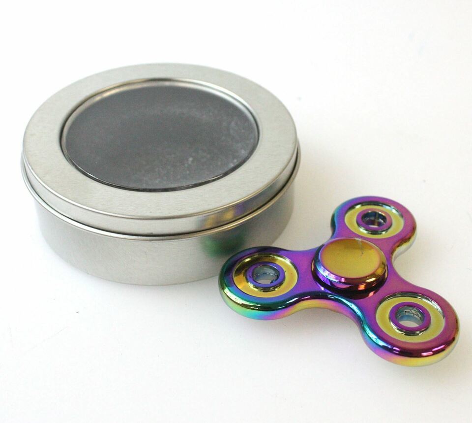 Aluminum Rainbow Color  Metal Tri Hand Finger Spinner Fidget EDC Desk To... - $7.69