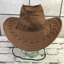Cowboy Hat Brown Soft Foam Thick Stitched Halloween Gunslinger Cosplay - £15.76 GBP