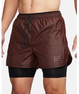 Nike Running Division Repel Men's 7" 2-in-1 Running Shorts Earth/Black Size S - $69.26