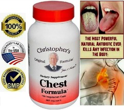 Natural Antibiotics Cure for Chest Pain Christopher&#39;s Original Formulas 100 VCap - £23.97 GBP