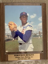 Chicago Cubs Ferguson Jenkins signed photo on wood plaque - £78.47 GBP