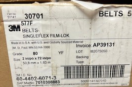 3M Cloth Belt 577F, 80 YF-weight, 2 in x 72 in, Film-lok, Single-f (Case... - £213.20 GBP
