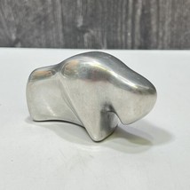 Vtg 70s Hoselton Aluminum Buffalo Bison #318 Sculpture Modern Minimal 3.5&quot;  Long - £25.72 GBP