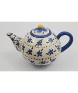 Vintage Papel Giftware Teapot White with Blue Flowers - $174.22 MXN