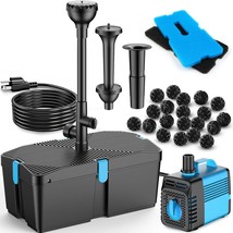 Outdoor Pond Filter / Water Fountain Pump Kit System, 660GPH, 50W Submer... - $973.13 MXN