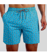 Biwisy Geometric Men&#39;s XL Turquoise Red Swim Suit Trunks Quick Dry Mesh ... - €8,28 EUR
