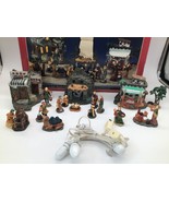 ST NICHOLAS SQUARE Porcelain Nativity 17pc Set Hand Painted With 3 Light... - €63,99 EUR