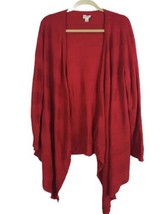 Avenue Womens Sweater Size18/20 Red Long Sleeve Hi-Low Open Front Shrug Top - £16.33 GBP