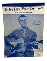 Do You Know Where God Lives Piano Sheet Music Eddy Arnold Cy Coben 1956 Vtg - £6.33 GBP
