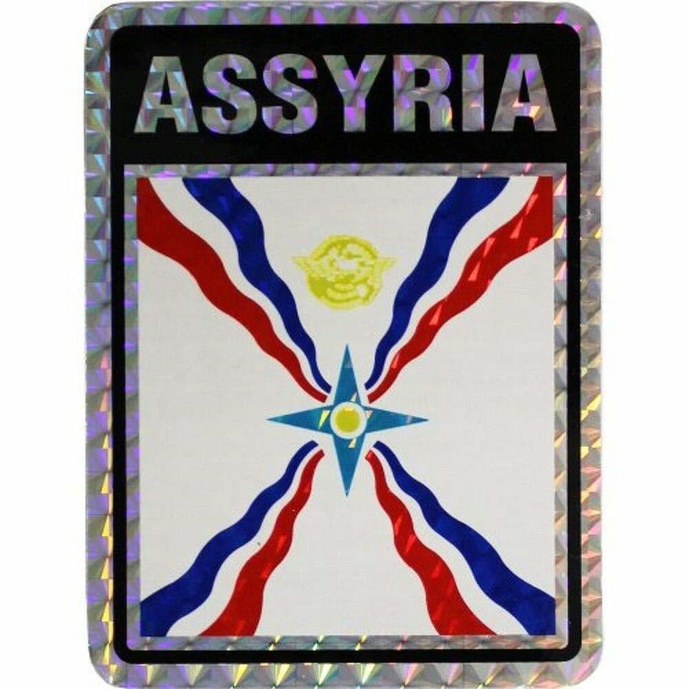 Assyria Country Flag Reflective Decal Bumper Sticker - $2.88