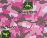 Fleece John Deere Logos Pink Camouflage Camo Fleece Fabric Print by Yard... - £8.74 GBP