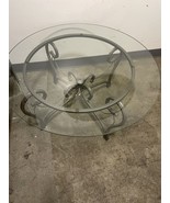 Wrought Iron Round Coffee Table thick Glass top 36” Diameter - €327,11 EUR