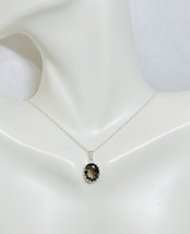 Silver 10 x 8mm Genuine Smoky Quartz Crown Style Pendant (with or w/o Ch... - $45.00+