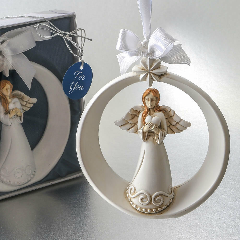 Primary image for 1 Guardian Angel Ornament Wedding Favor Baptism Christening Christmas Custom Tag