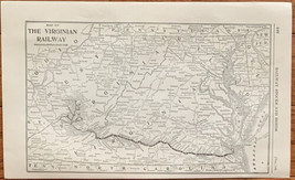 1923 Antique The Virginian Railway Map Vintage Railway Map - £7.97 GBP