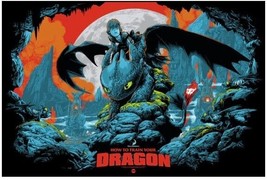 2020 SDCC Mondo How to Train Your Dragon Screenprinted 36&#39;&#39; x 24&#39;&#39; Poster - £93.40 GBP