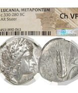 DEMETER/Grain Ear. Metapontum Lucania Silver Stater NGC Certified Choice... - $660.25